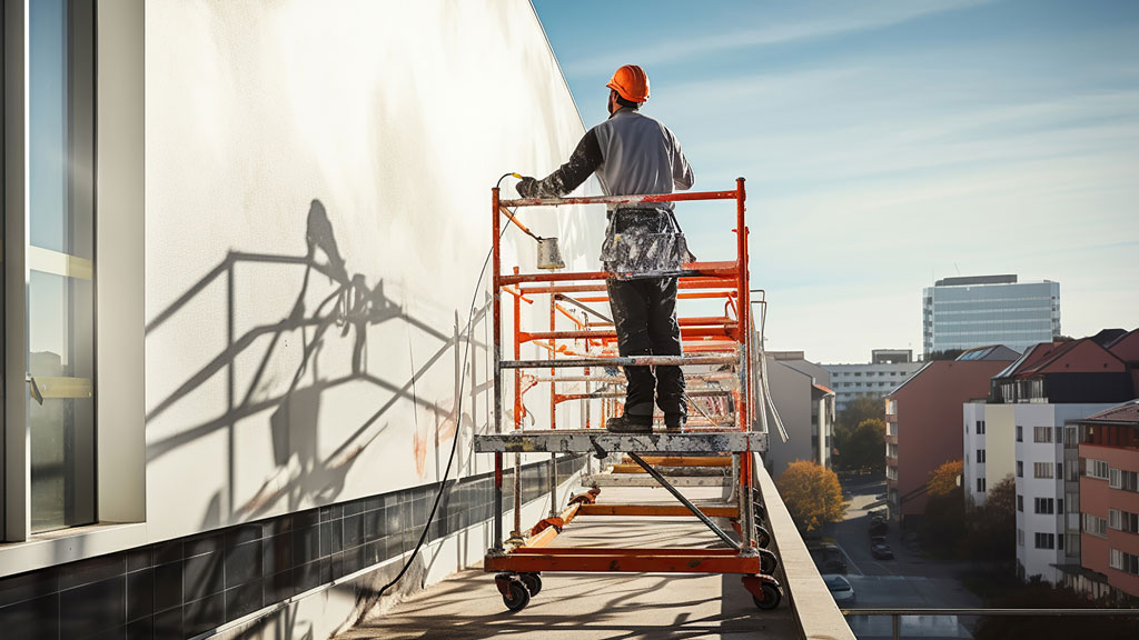 Maçon appliquant enduit sur façade maison rénovation Toulouse